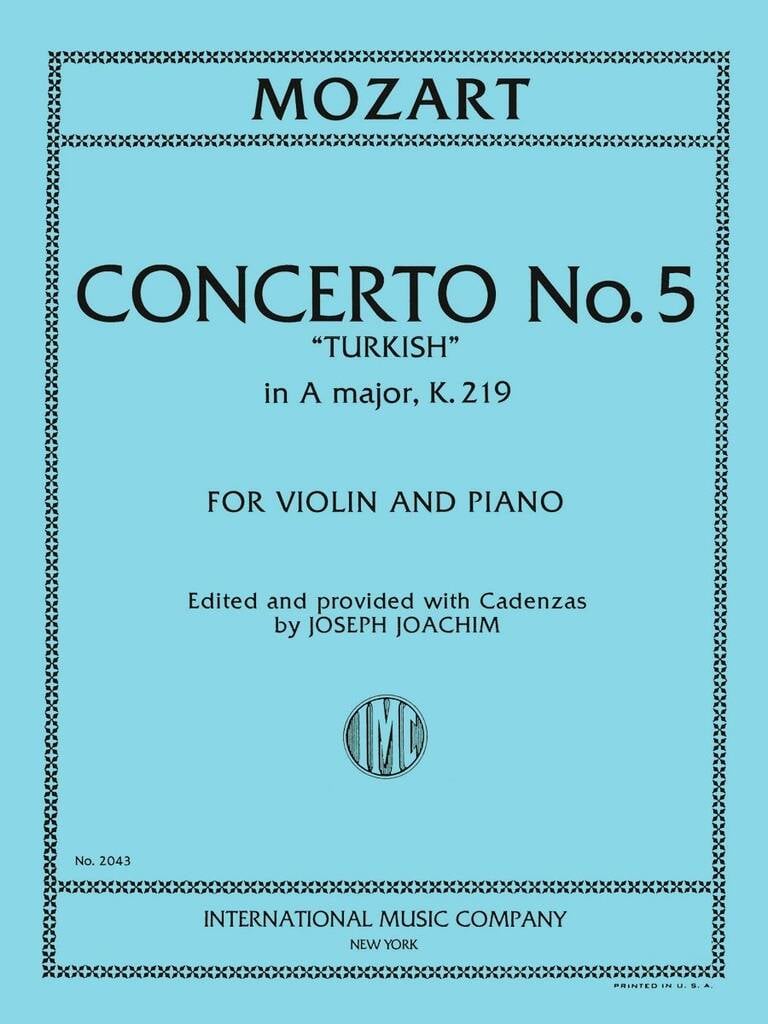 Concerto N. 5 La K 219 (Con Cadenza) (Joachim)